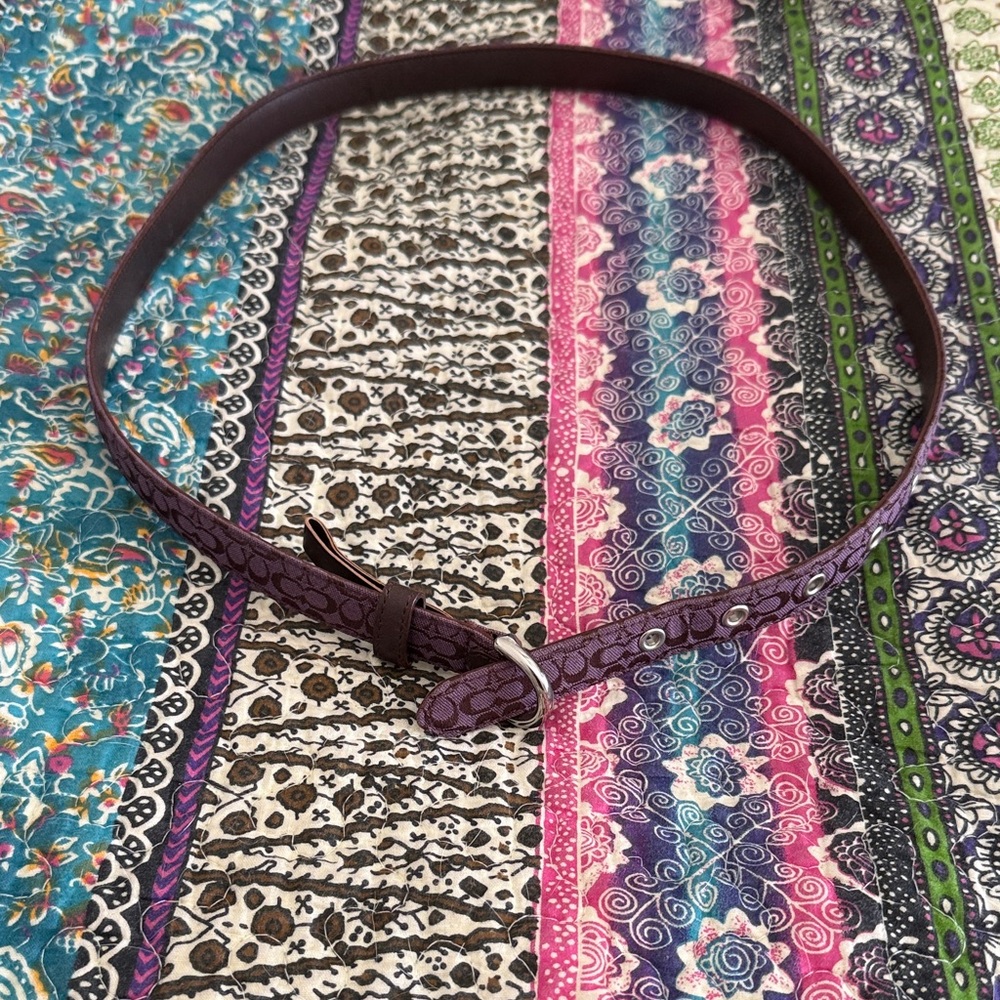 Women’s Purple Textured Leather Belt